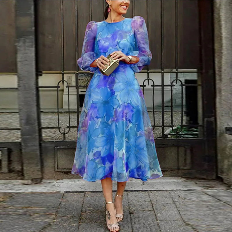 Sophie | Virágmintás Elegáns Ruha – Stílusos és Nőies