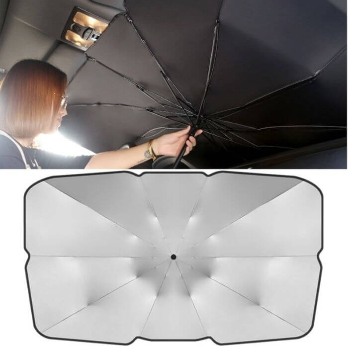 Guarda-chuva dobrável com para-brisas - Proteção solar e frescura instantânea