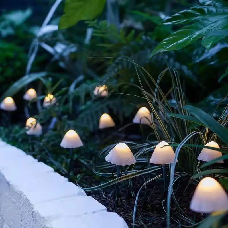 Solar Mushroom String Lights — Nocturnal Charm & Clean Energy