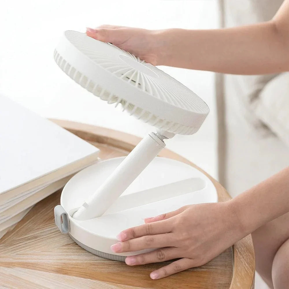 Draagbare telescopische ventilator met ingebouwde batterij