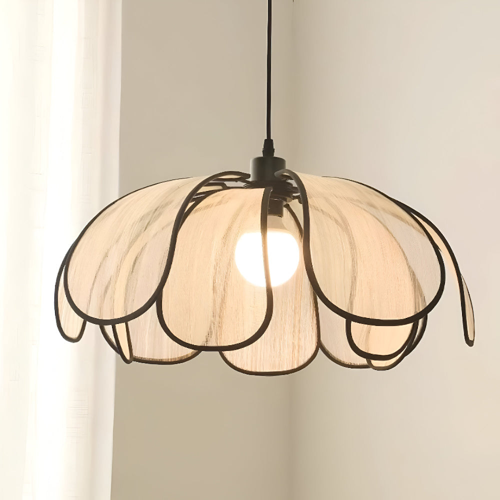 Candeeiro suspenso elegante em vime natural - Decoração natural e iluminação harmoniosa