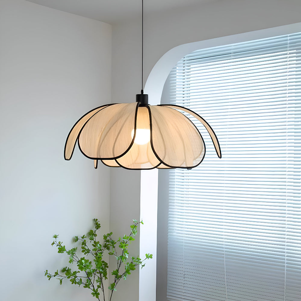 Candeeiro suspenso elegante em vime natural - Decoração natural e iluminação harmoniosa