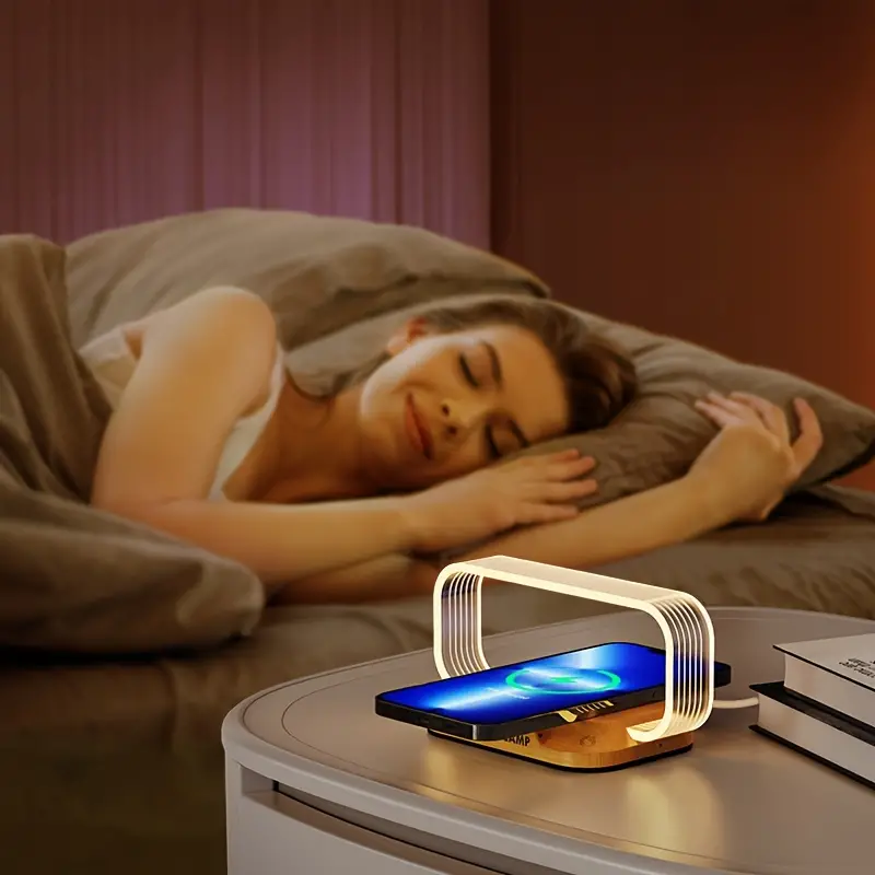 Table Lamp — Modern Lighting with Wireless Charger 