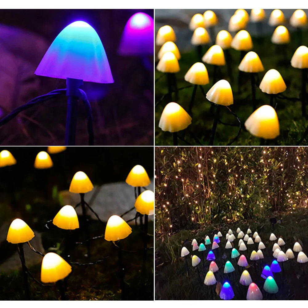 Solar Mushroom String Lights — Nocturnal Charm & Clean Energy 