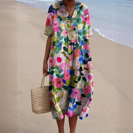 Sabrine | Mid-Length Dress for Women – Lightness and Summer Spirit 