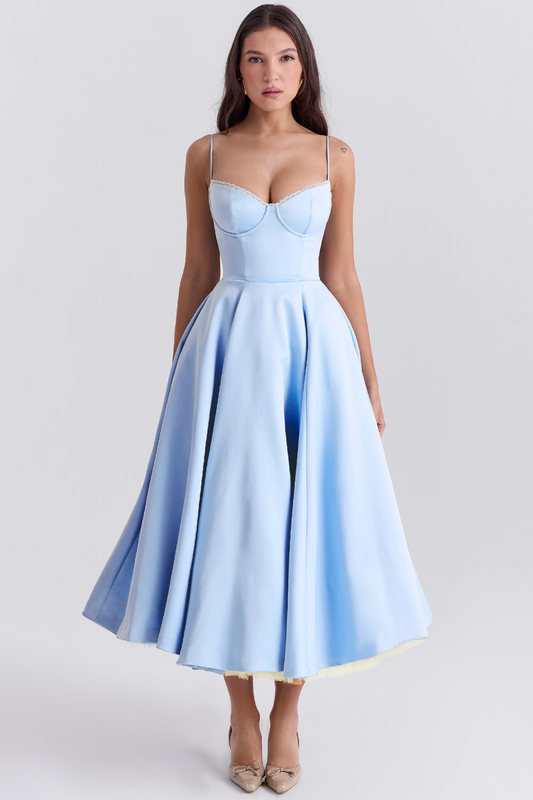 Lory | Midi Dress with Straps – Classic Glamour and Lightness 