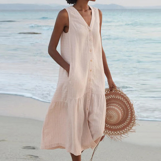 Sandrine | Abito Leggero D'estate – Eleganza E Scollatura A V 