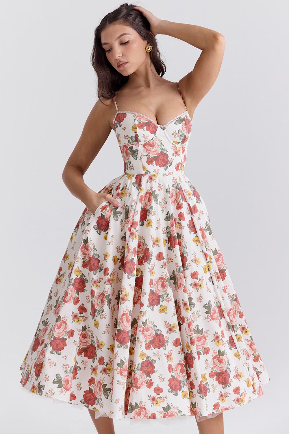 Lory | Vestido Midi Con Tirantes – Glamour Clásico Y Ligereza 