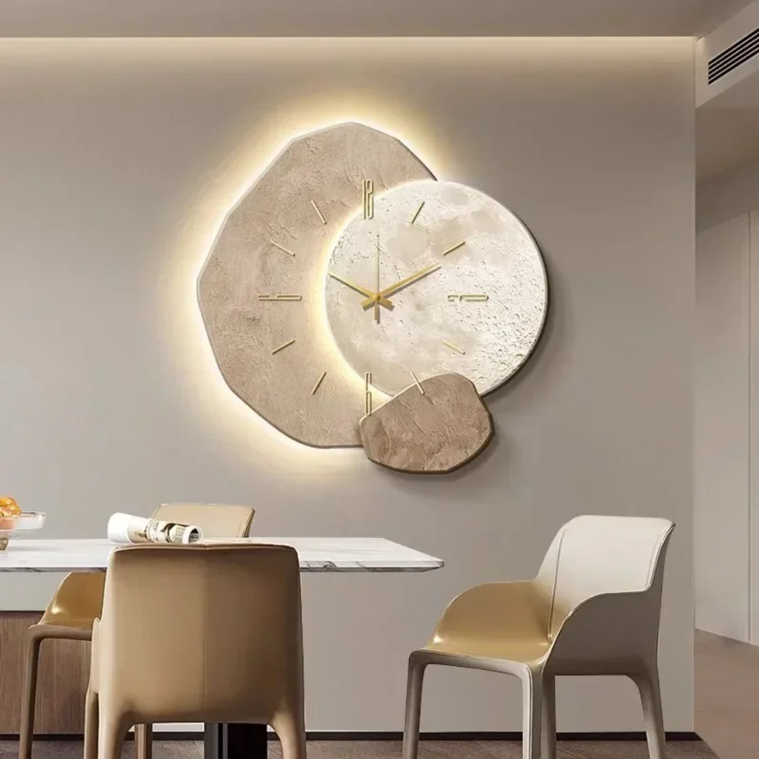 Velké nástěnné hodiny – Moderní design a ambientní LED osvětlení 