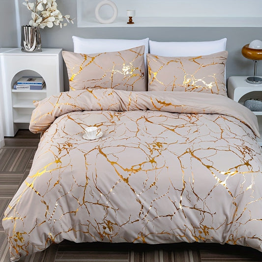 Husă de pătură marmorizată – eleganță minerală și confort rafinat 