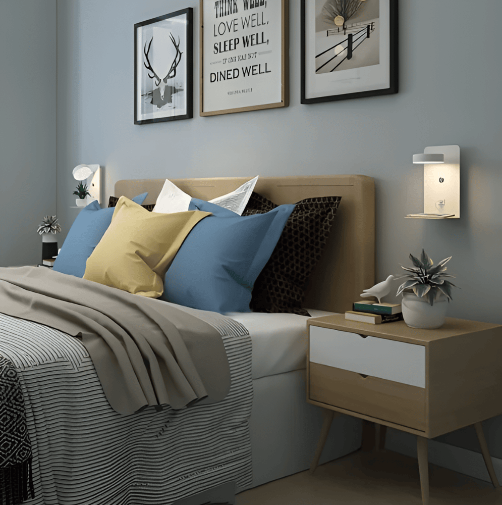 Led-seinävalaisin hyllyllä ja USB-portilla - Moderni muotoilu & 2-in-1-toiminto