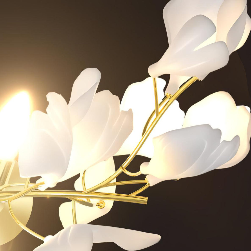 Blommig vägglampa - Gyllene elegans & Mjukt ljus