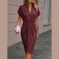 Nadia | Crossed Midi Dress – Elegant and Feminine 
