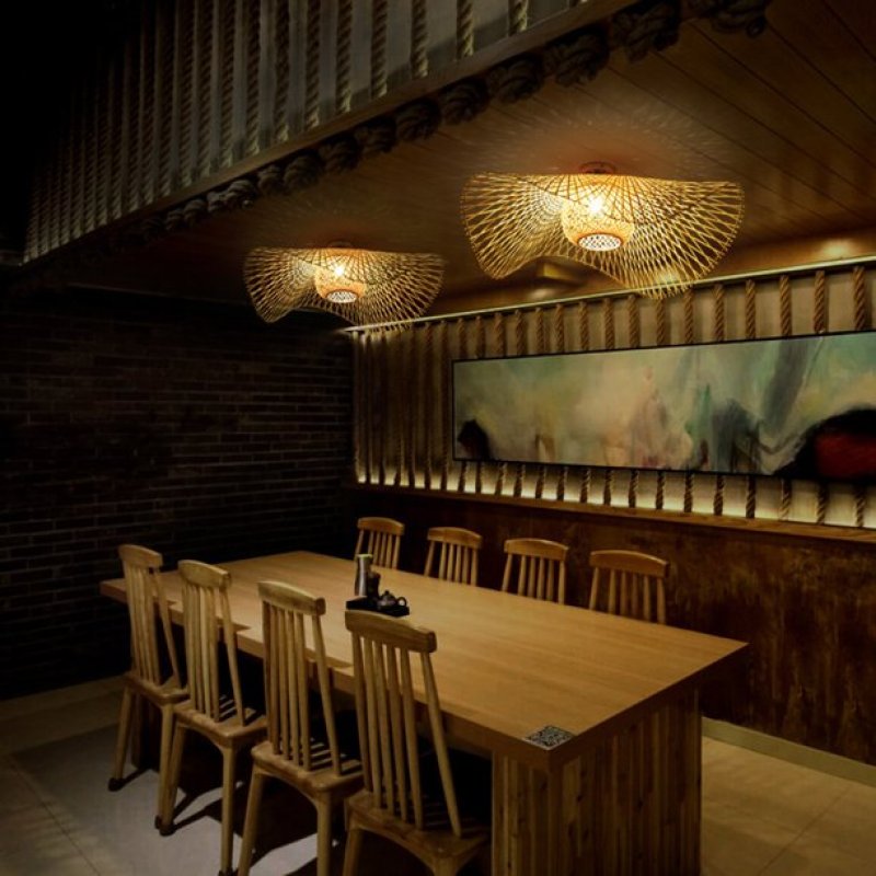 Hanglamp van Wicker in Japanse Stijl – Natuur en Sereniteit 
