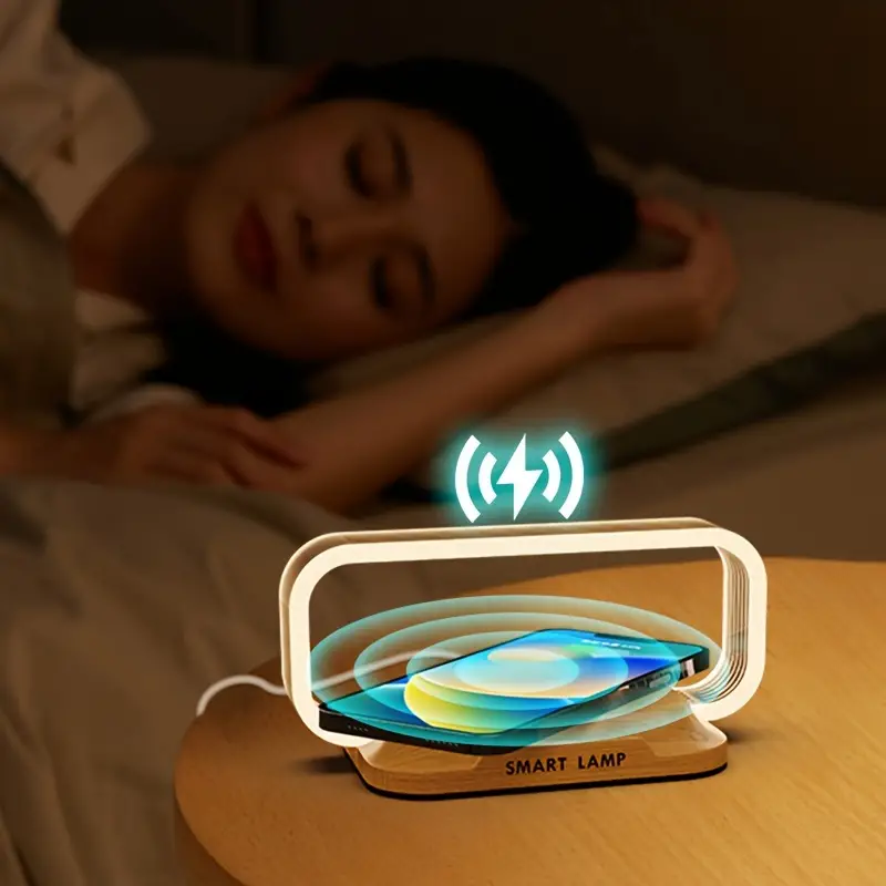 Table Lamp — Modern Lighting with Wireless Charger 