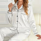 Sandra | Glänzender Pyjama – Nächtliche Eleganz und zarte Berührung 