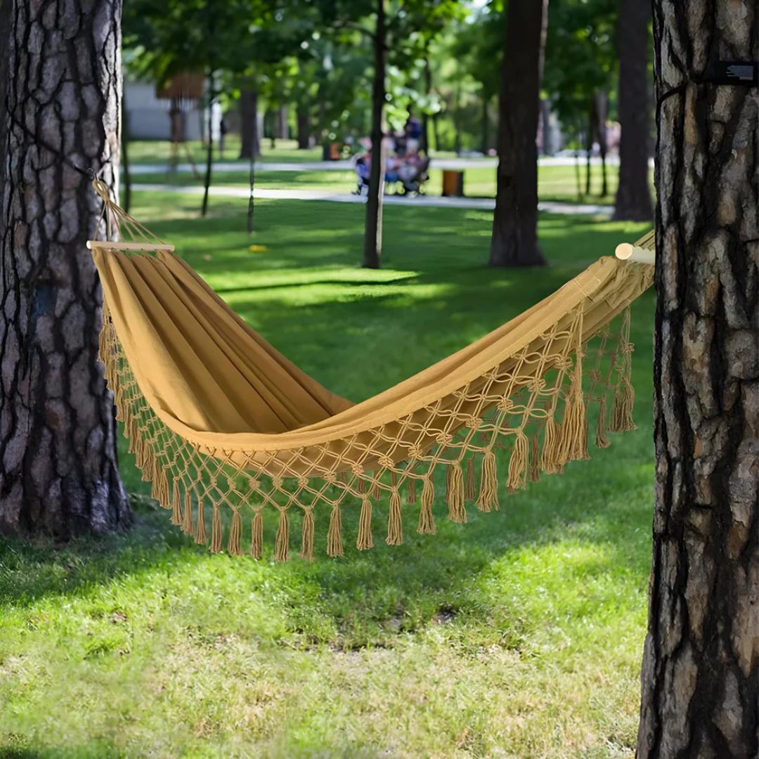 Rede Externa Boémia – Relaxamento Estilizado e Ambiente Aconchegante 