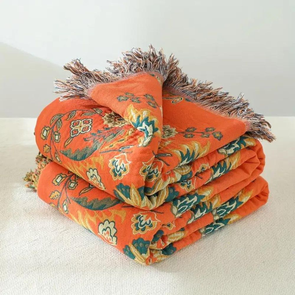 Vendbar plaid i marigold 