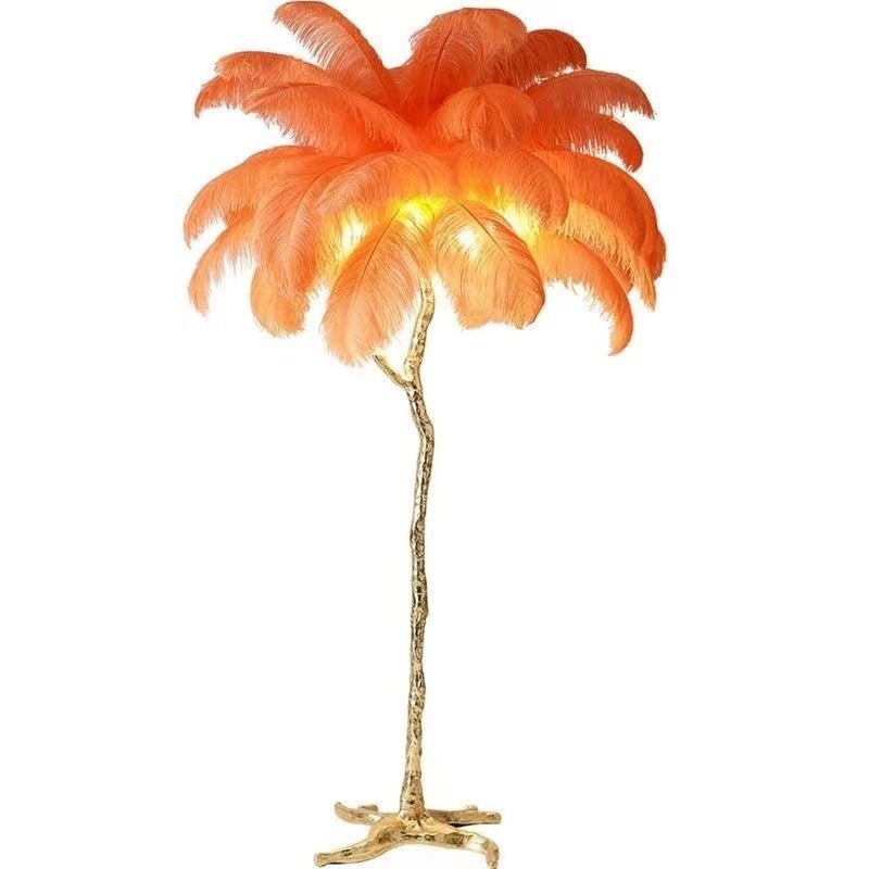 Lâmpada de Sol Luxuosa – Abajur com Penas Elegantes 