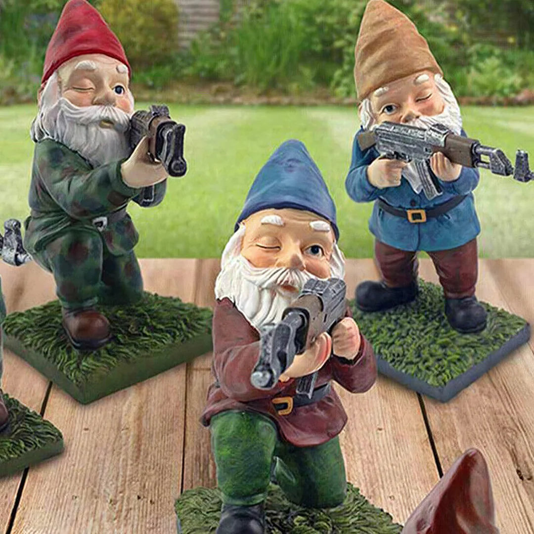Militär Trädgårdsgnome – Rör vid Humor och Utomhusförsvar 