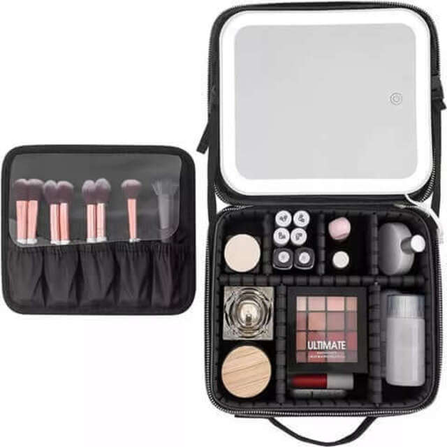 LED mirror makeup bag